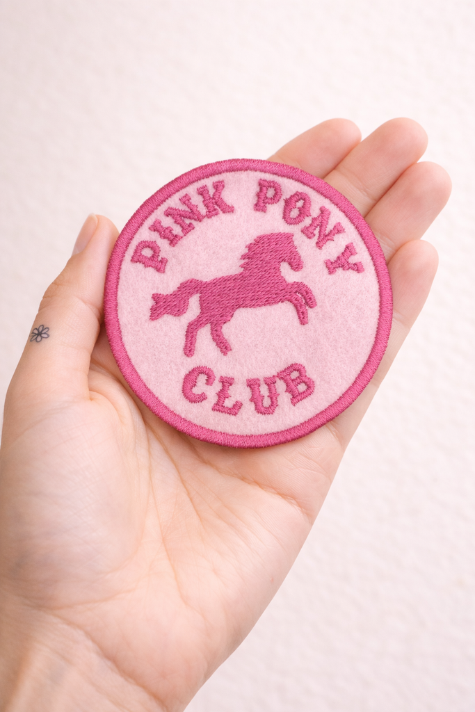 Iron On Badge: Pink Pony Club