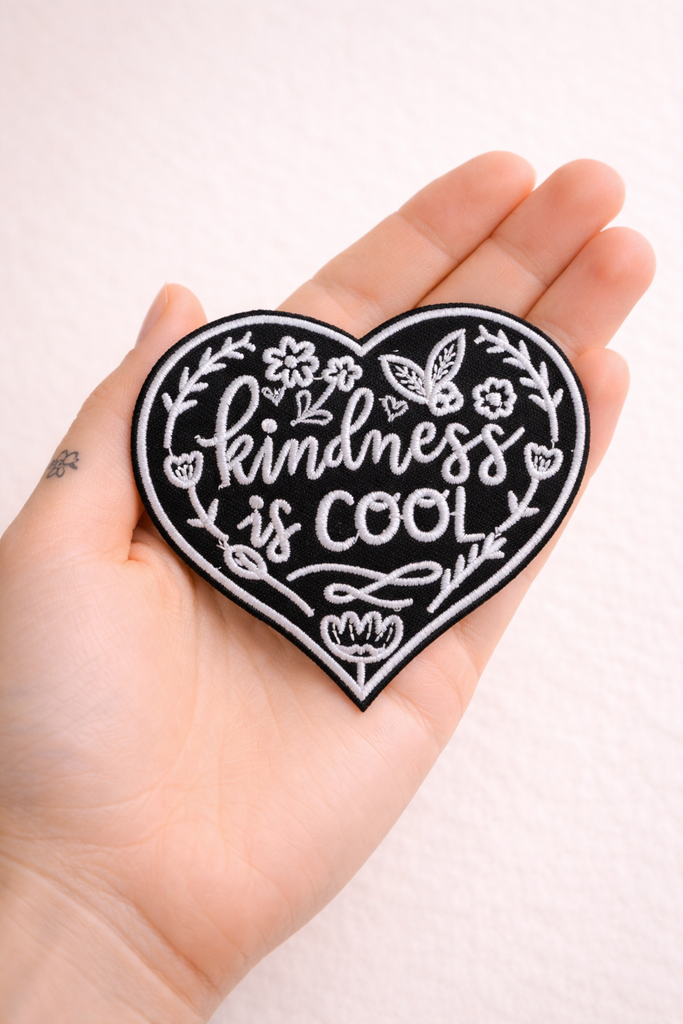 Iron On Badge: Kindness Is Cool Heart